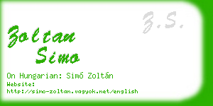 zoltan simo business card